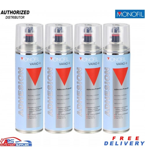 4x Monofil Vario+ Adhesion Promoter 500ml Aerosol - Ideal for Plastics & Metal